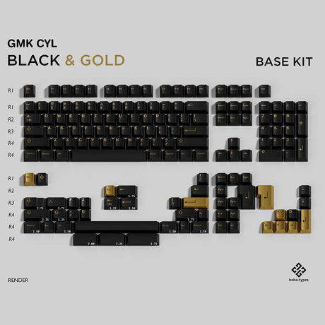 GMK Black and Gold Keycaps - Divinikey