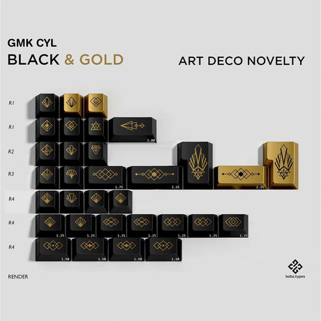 GMK Black and Gold Keycaps - Divinikey