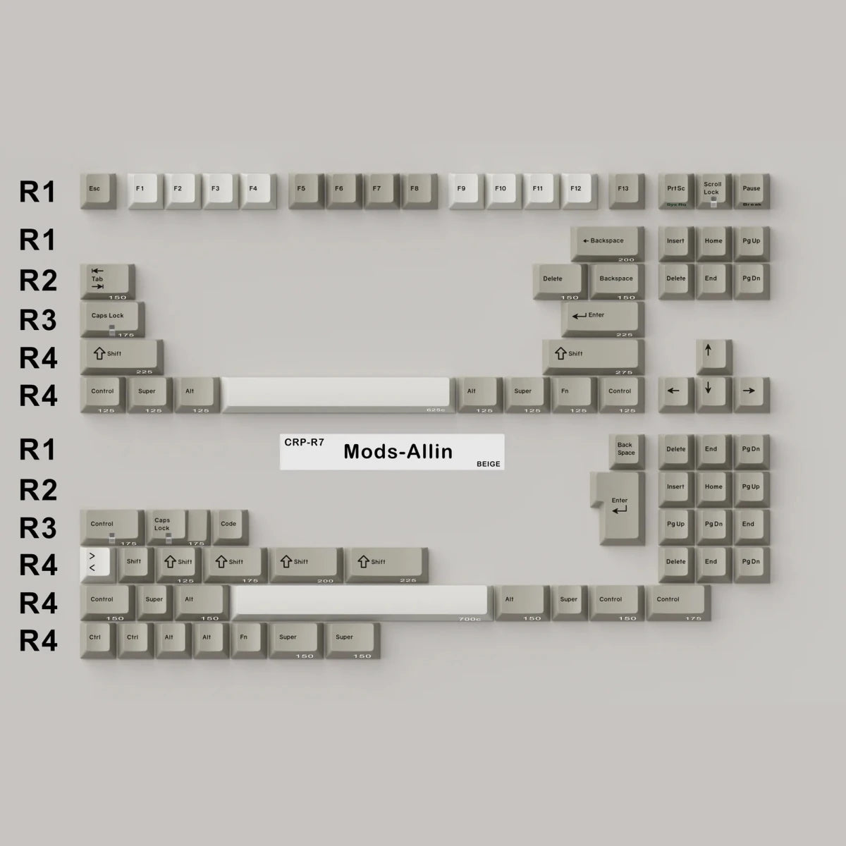 Hammerworks CRP R7 Beige Keycaps - Divinikey
