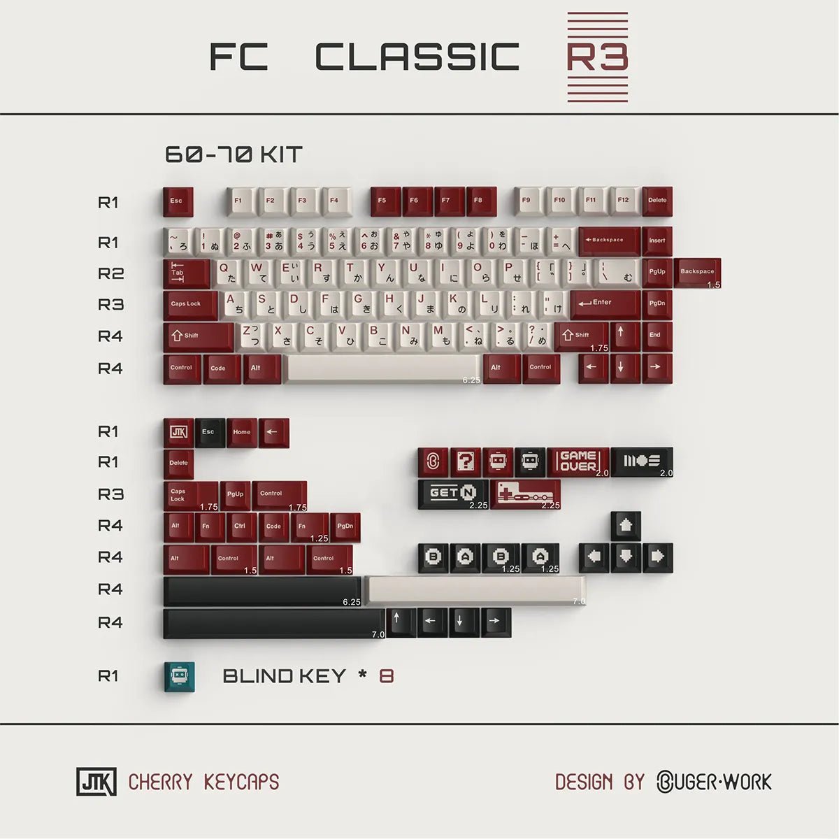 Jtk Keycaps JTK Classic FC R3 Keycap Set – Divinikey