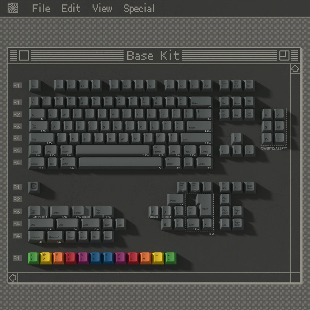 PBTfans 1984 Dark Keycaps - Divinikey