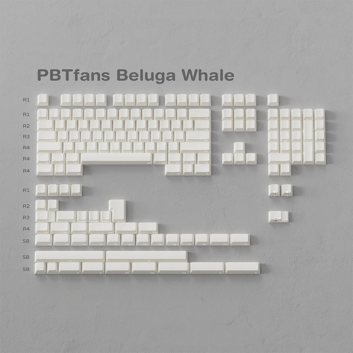 PBTfans Beluga Whale Blank Keycaps - Divinikey