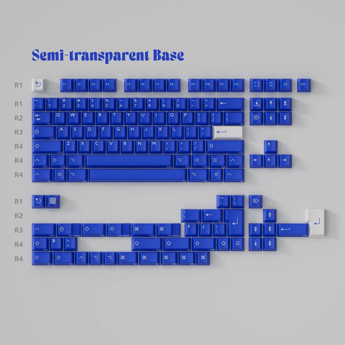 キーボード PBTfans  Blue R3 Basekit PBTfans Klein Blue R3 Keycap Set Doubleshot ABS – Divinikey