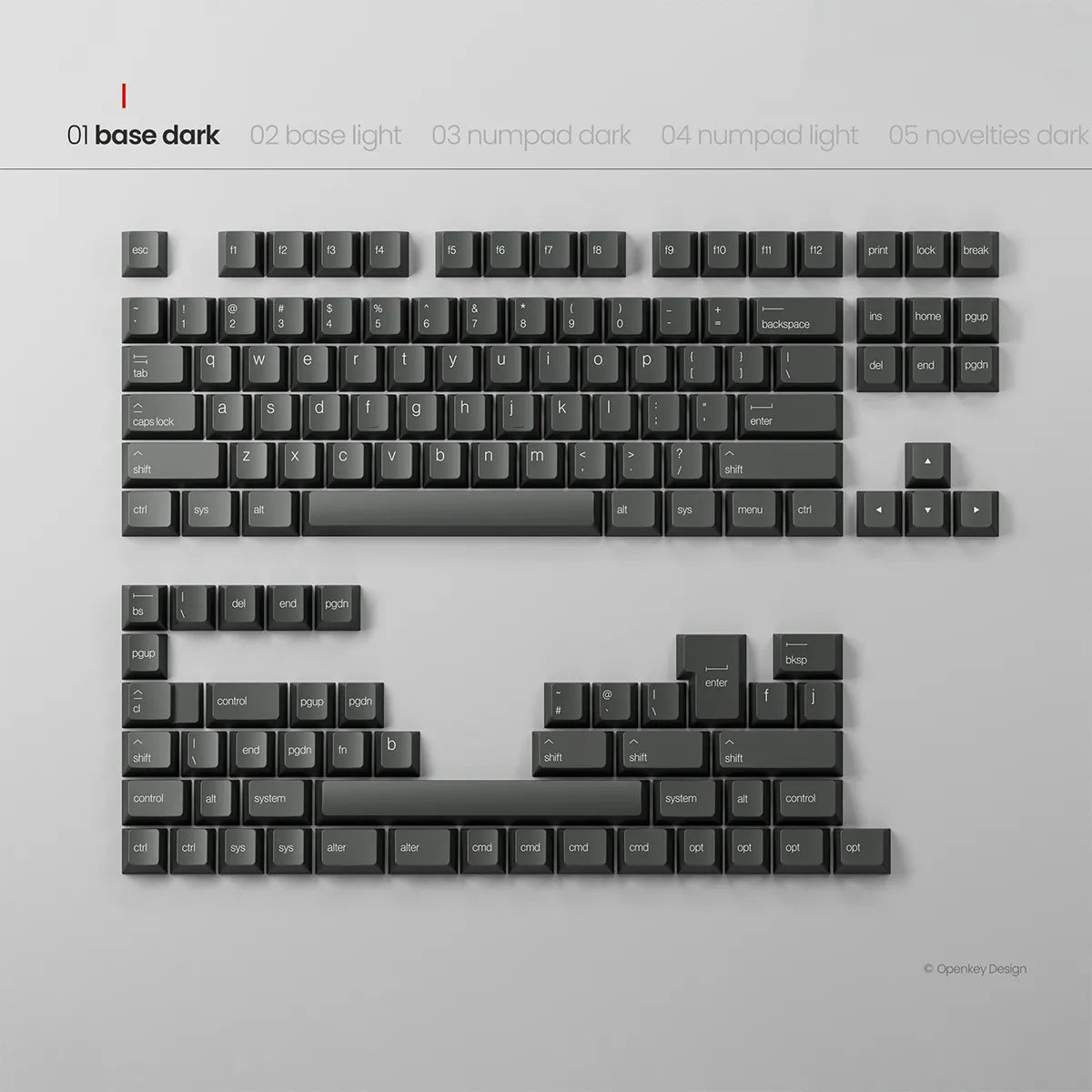 PBTfans Less but Better Dark Keycaps - Divinikey