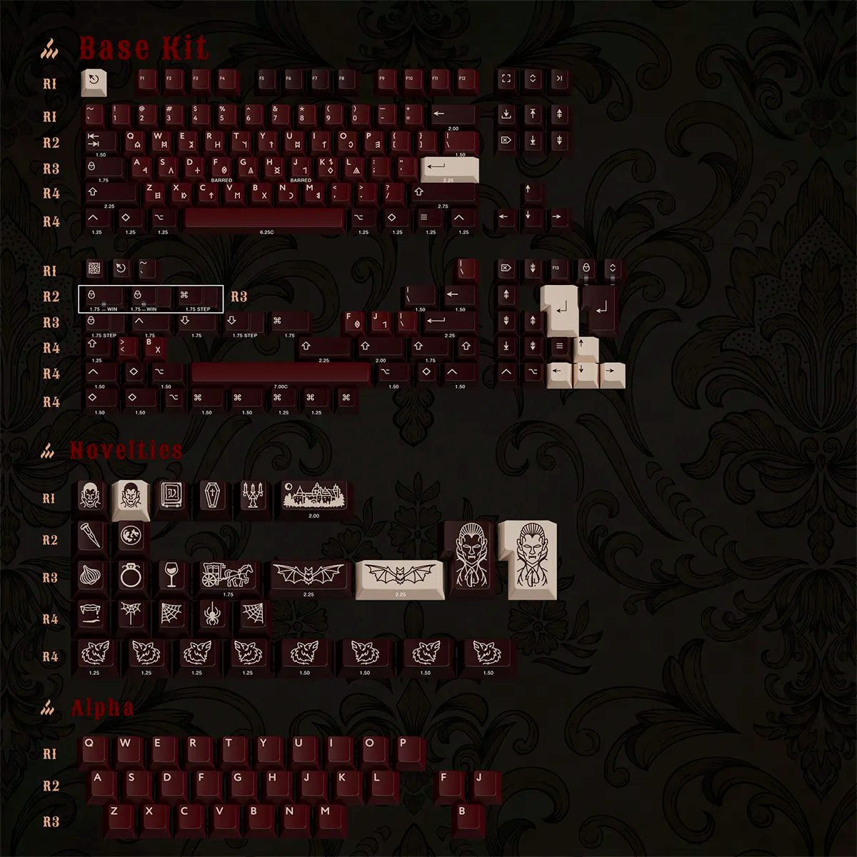 [Preorder] PBTfans Count Dracula Keycap Set - Divinikey