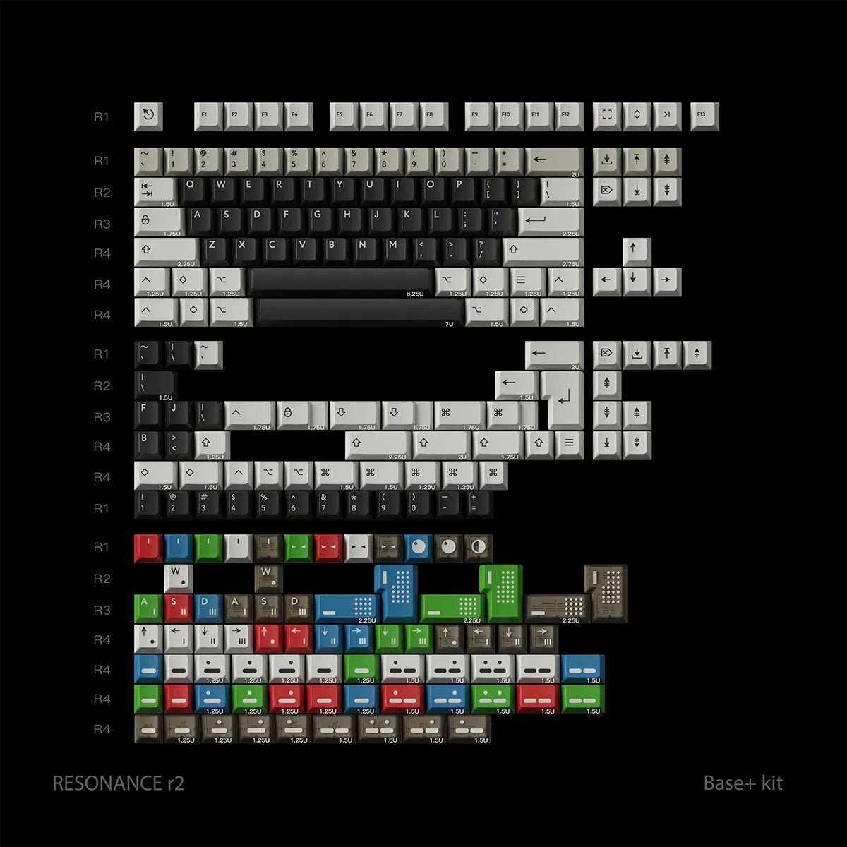 PBTfans Resonance R2 Keycap Set – Divinikey