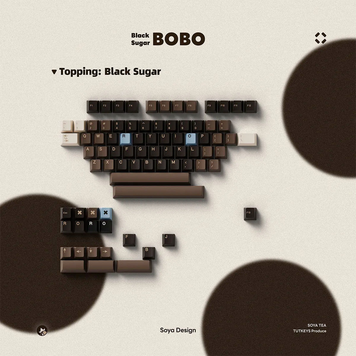 TUT Black Sugar Bobo Keycaps - Divinikey