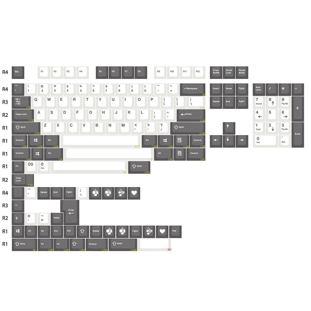 EnjoyPBT Charcoal Keycap Set Doubleshot ABS - Divinikey