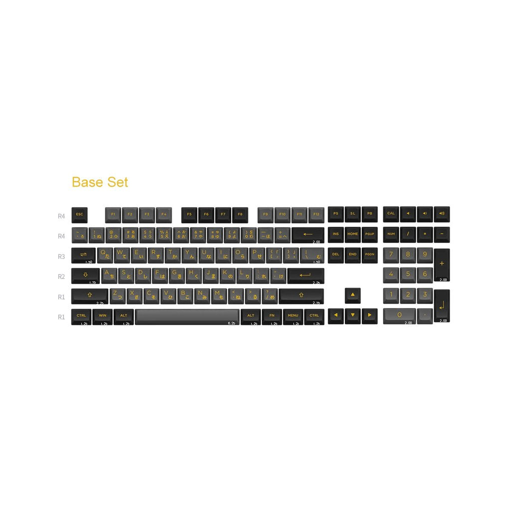 Akko Black & Gold Keycap Set Doubleshot PBT - Divinikey