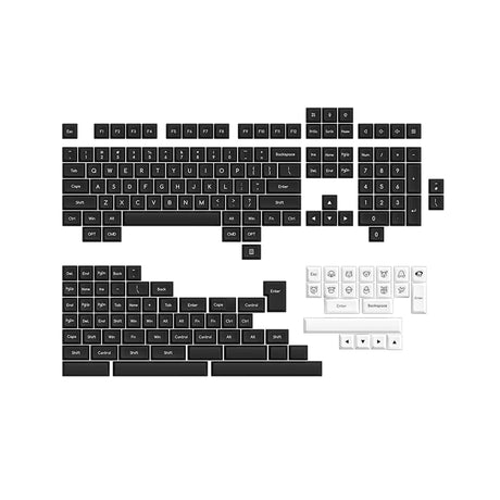 Akko White on Black Keycap Set Doubleshot ABS - Divinikey