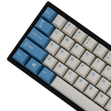 EnjoyPBT Blue and White Keycap Set Doubleshot ABS - Divinikey