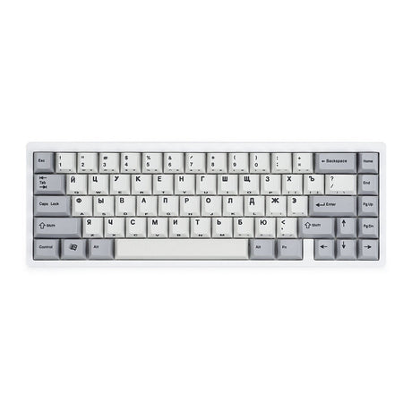 EnjoyPBT G81-SAV White & Gray Keycap Set Dye-Sub PBT - Divinikey