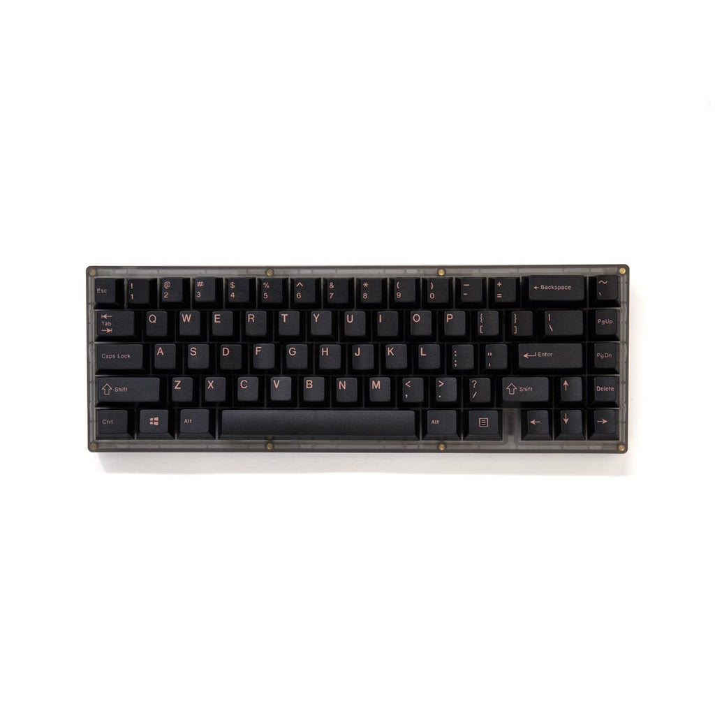 EnjoyPBT Pink on Black Keycap Set Doubleshot ABS - Divinikey