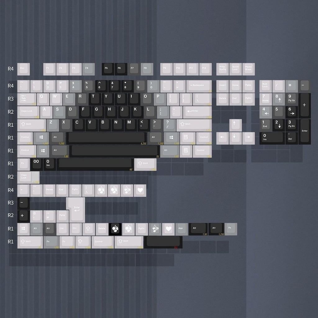 EnjoyPBT Shadow Keycap Set Doubleshot ABS - Divinikey
