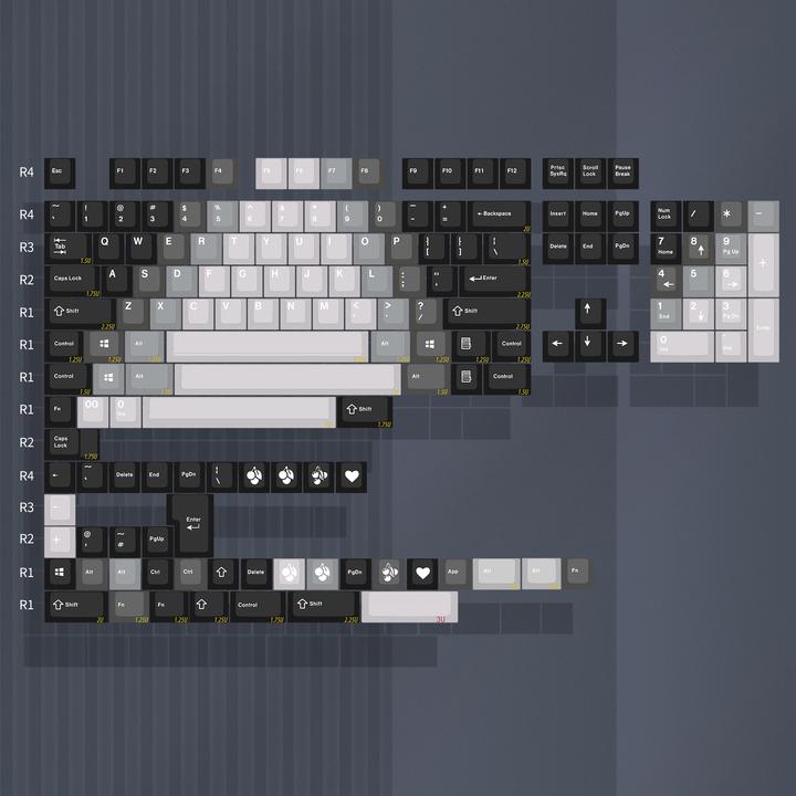 EnjoyPBT Shadow Keycap Set Doubleshot ABS - Divinikey