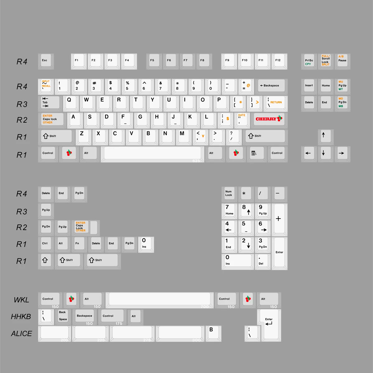 JC Studio Cherry Color Keycap Set Dye-Sub PBT - Divinikey