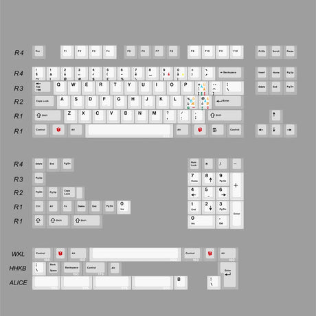 JC Studio Tulip Keycap Set Dye-Sub PBT - Divinikey