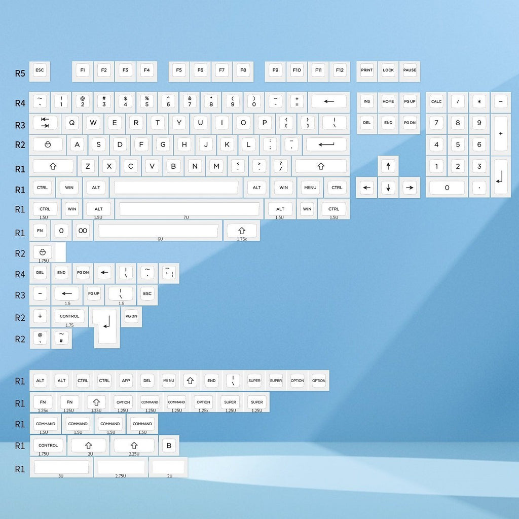 KAT BOW 226 White Keycap Set Dye-Sub PBT - Divinikey