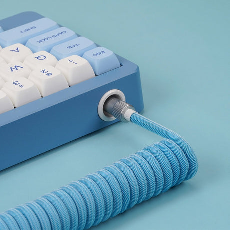 KBDfans Blue Custom Handmade USB-C Cable - Divinikey