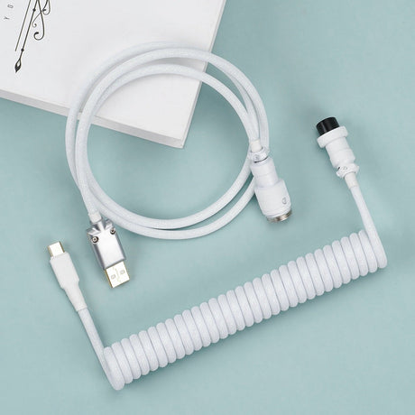 KBDfans Flash White Custom Handmade USB-C Cable - Divinikey