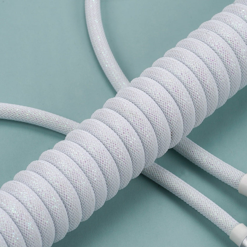 KBDfans Flash White Custom Handmade USB-C Cable - Divinikey