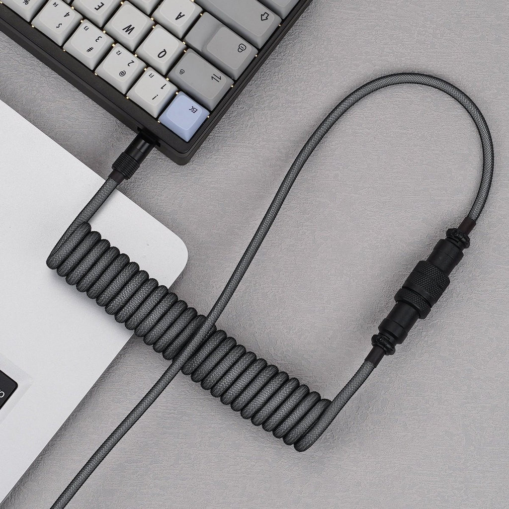 KBDfans Grey Black Handmade USB-C Cable - Divinikey