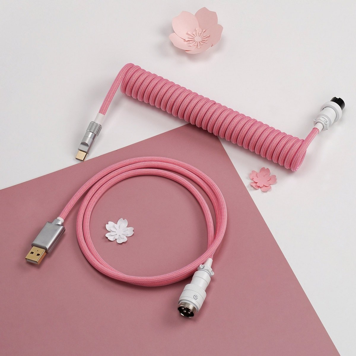 KBDfans Pink Custom Handmade USB-C Cable - Divinikey