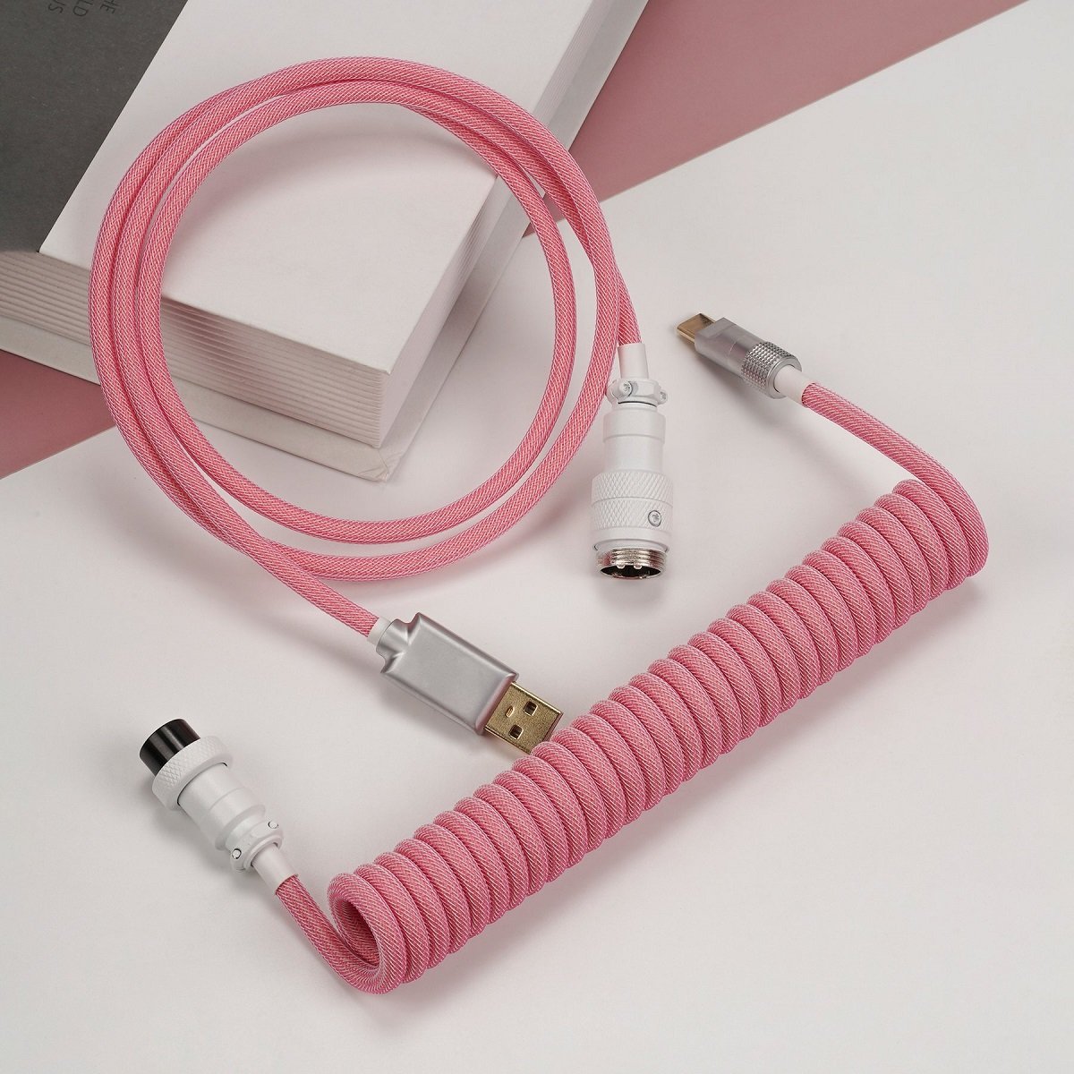 KBDfans Pink Custom Handmade USB-C Cable - Divinikey