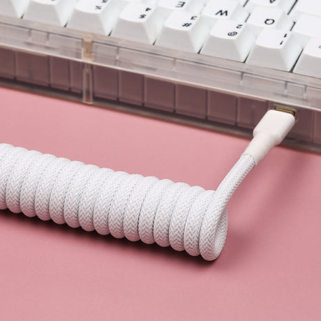 KBDfans White Custom Handmade USB-C Cable - Divinikey