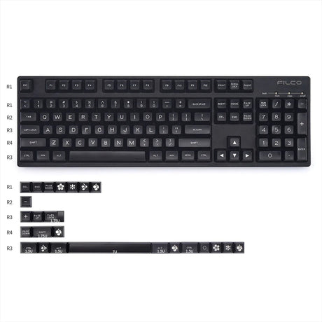 Maxkey SA White On Black Keycap Set Doubleshot ABS - Divinikey