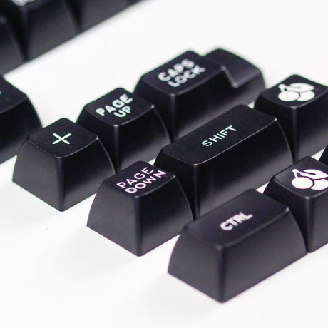 Maxkey White On Black Keycap Set Doubleshot ABS - Divinikey