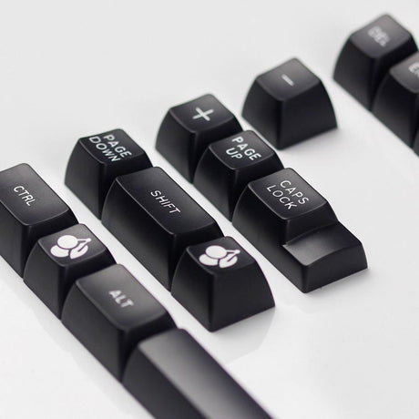 Maxkey White On Black Keycap Set Doubleshot ABS - Divinikey