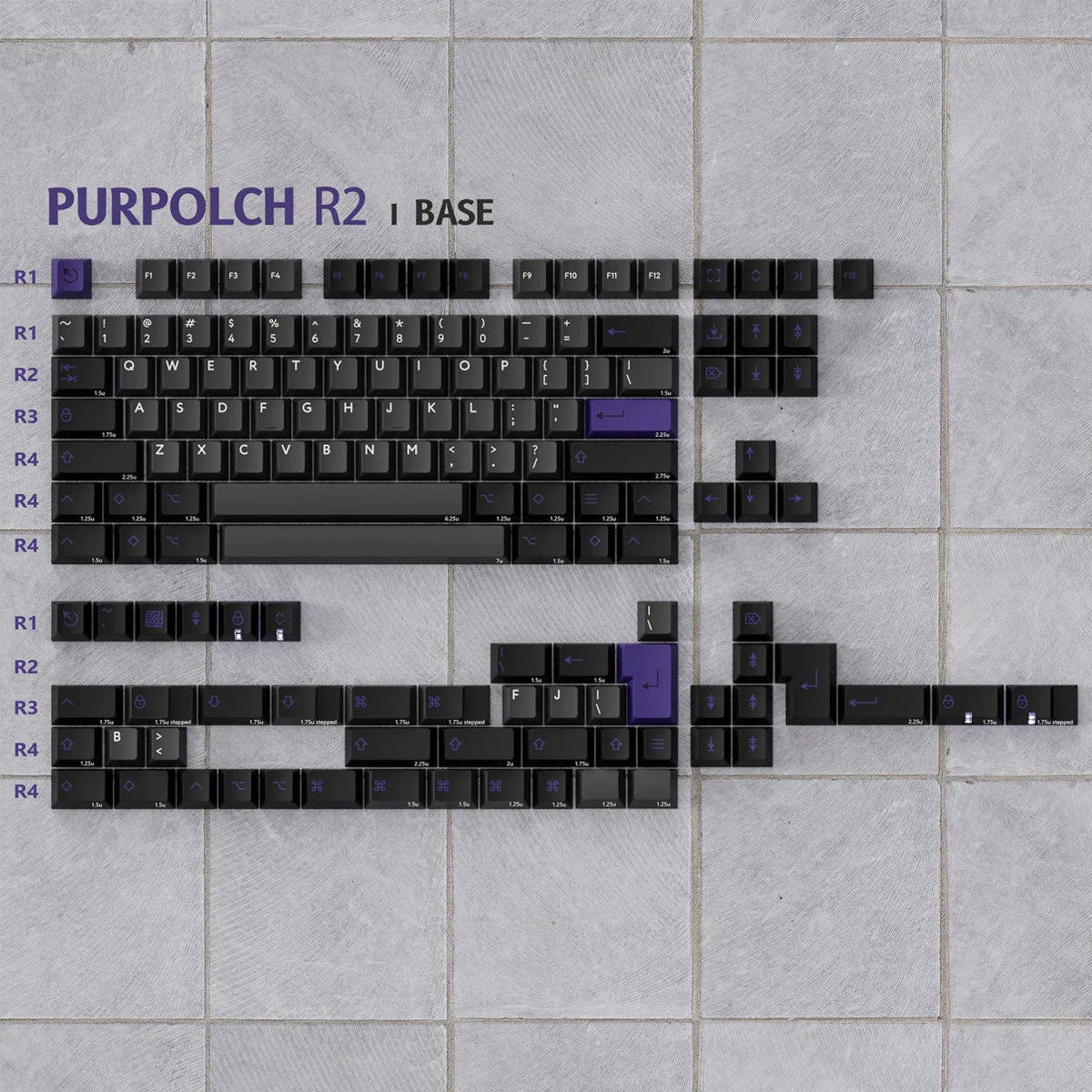 PBTfans Purpolch R2 Keycap Set Doubleshot PBT - Divinikey
