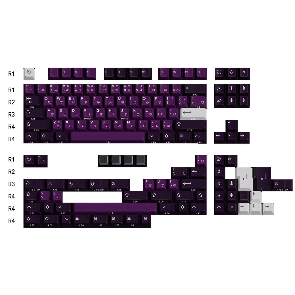 PBTfans Purpurite Keycap Set Doubleshot/Tripleshot ABS – Divinikey