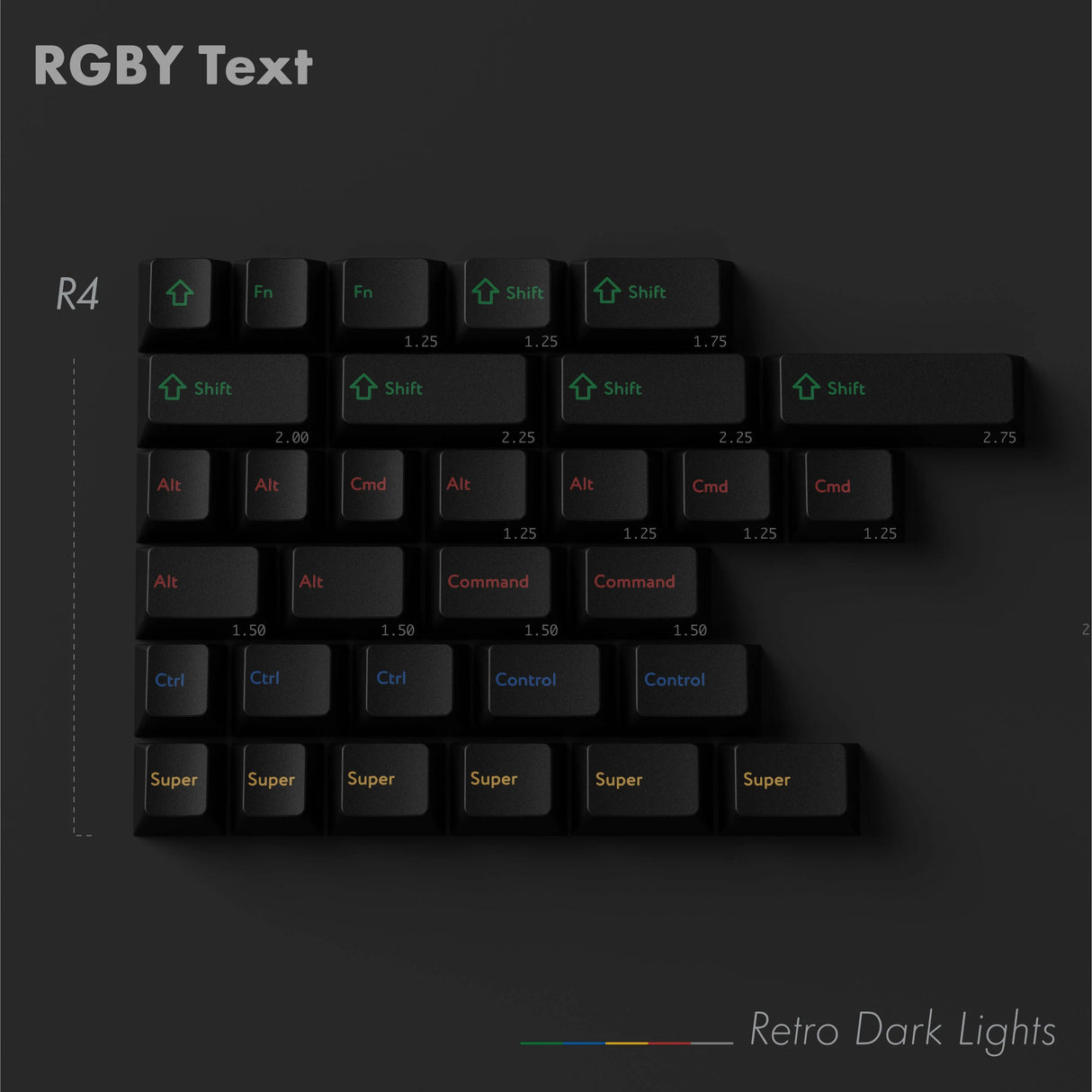 PBTfans Retro Dark Lights Keycap Set Doubleshot PBT - Divinikey